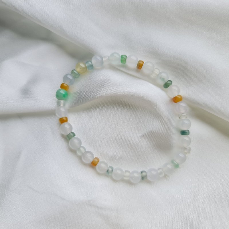 多宝冰种手串 手珠 珠串 | 天然缅甸玉A货翡翠 - 手链/手环 - 玉石 