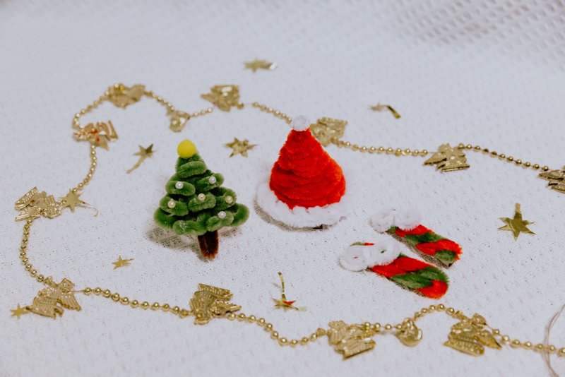 圣诞节温暖限定 超可爱限量毛根立体发夹及蝴蝶结发夹 可夹帽子 - 发饰 - 其他材质 多色