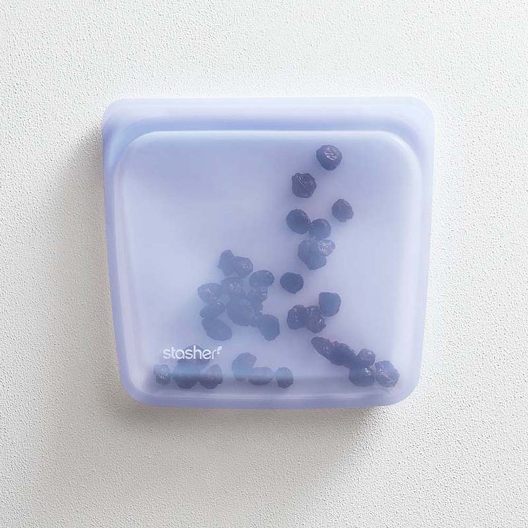美国 Stasher 粉紫色硅胶密封袋-方形 - 便当盒/饭盒 - 硅胶 紫色