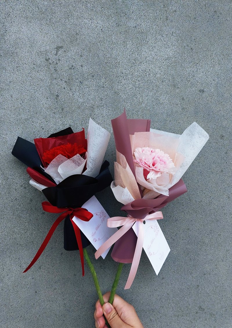 单朵永生康乃馨花束 - 干燥花/捧花 - 植物．花 