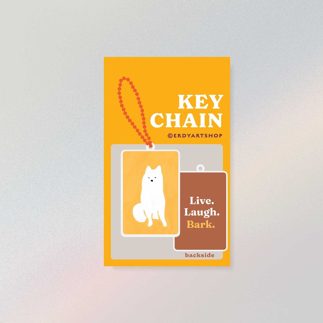 Keychain | Dog (yellow) - 钥匙链/钥匙包 - 纸 橘色