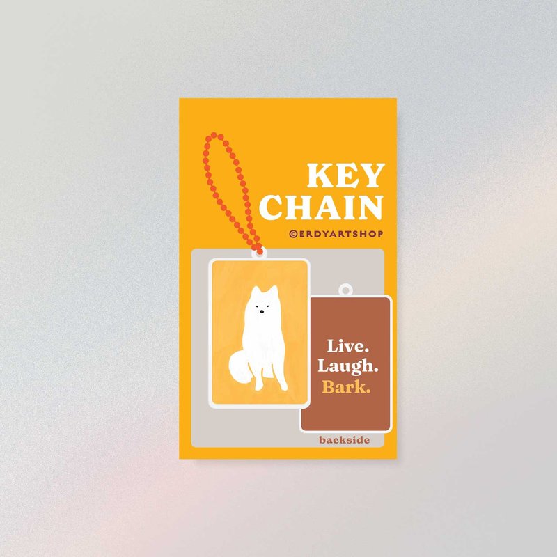 Keychain | Dog (yellow) - 钥匙链/钥匙包 - 纸 橘色