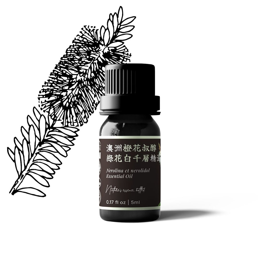 【卡佛香】澳洲橙花叔醇绿花白千层精油 - 香薰/精油/线香 - 玻璃 黑色