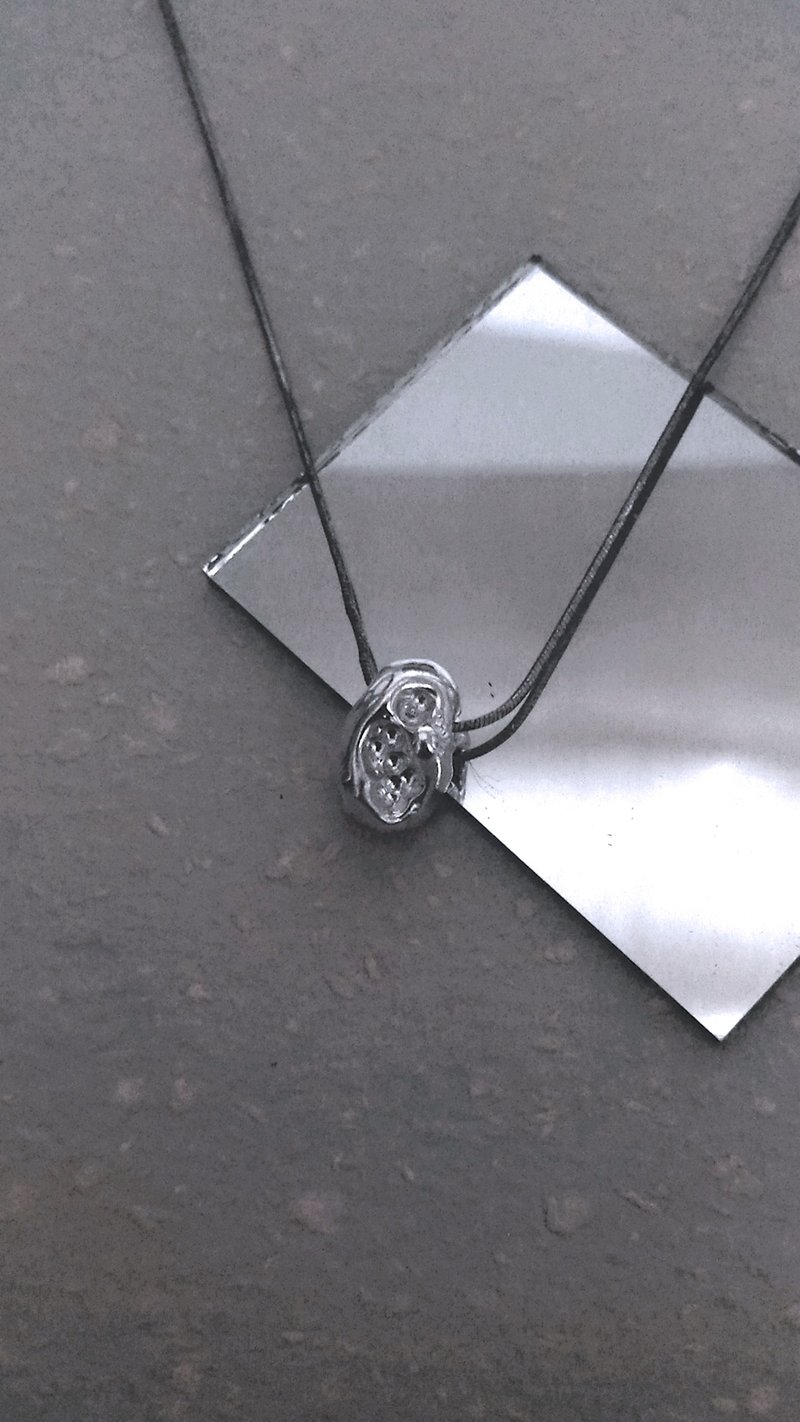 蚀刻纹流体银坠_925银 - 项链 - 纯银 