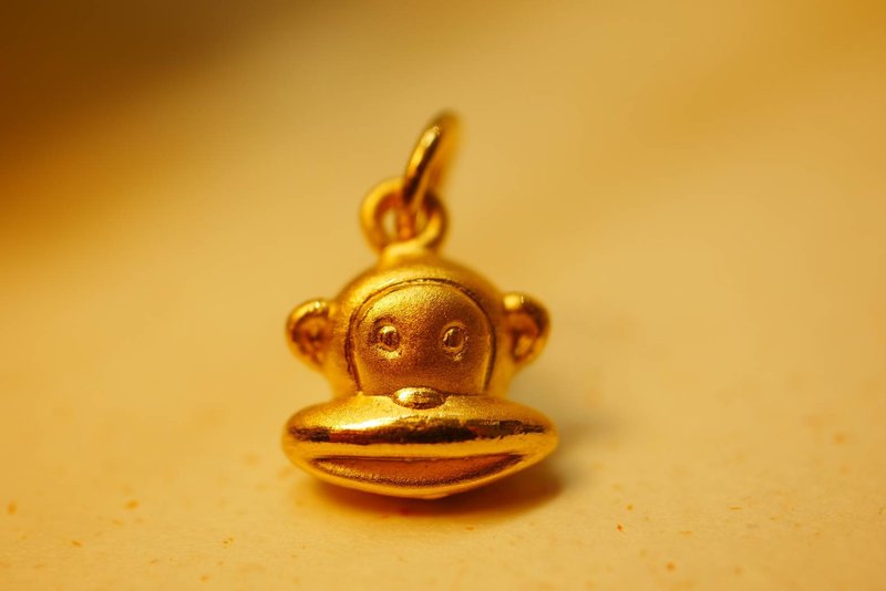 黄金坠子-生肖猴坠子金饰-黄金9999 - 项链 - 24k 金 金色