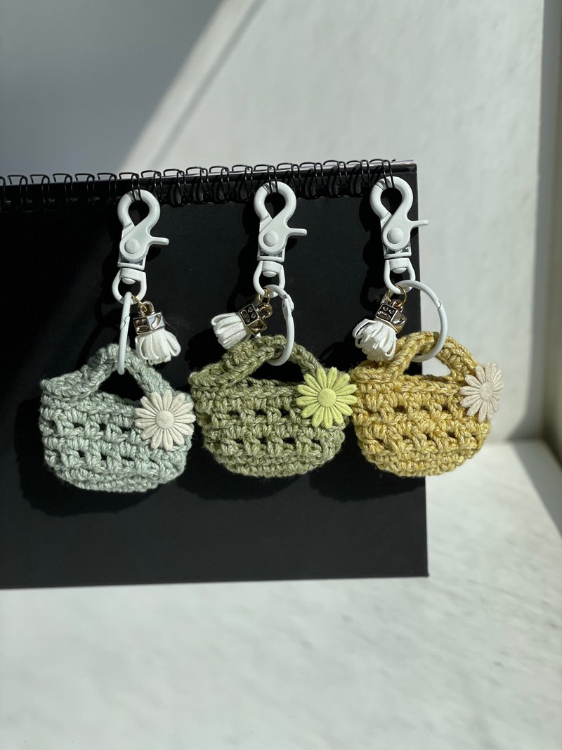 手工编织 迷你小包钥匙圈 - 吊饰 - 棉．麻 多色