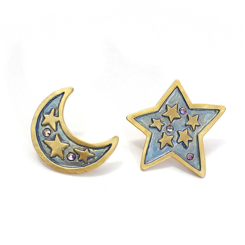 Grand Earrings PA462 - 耳环/耳夹 - 其他金属 蓝色