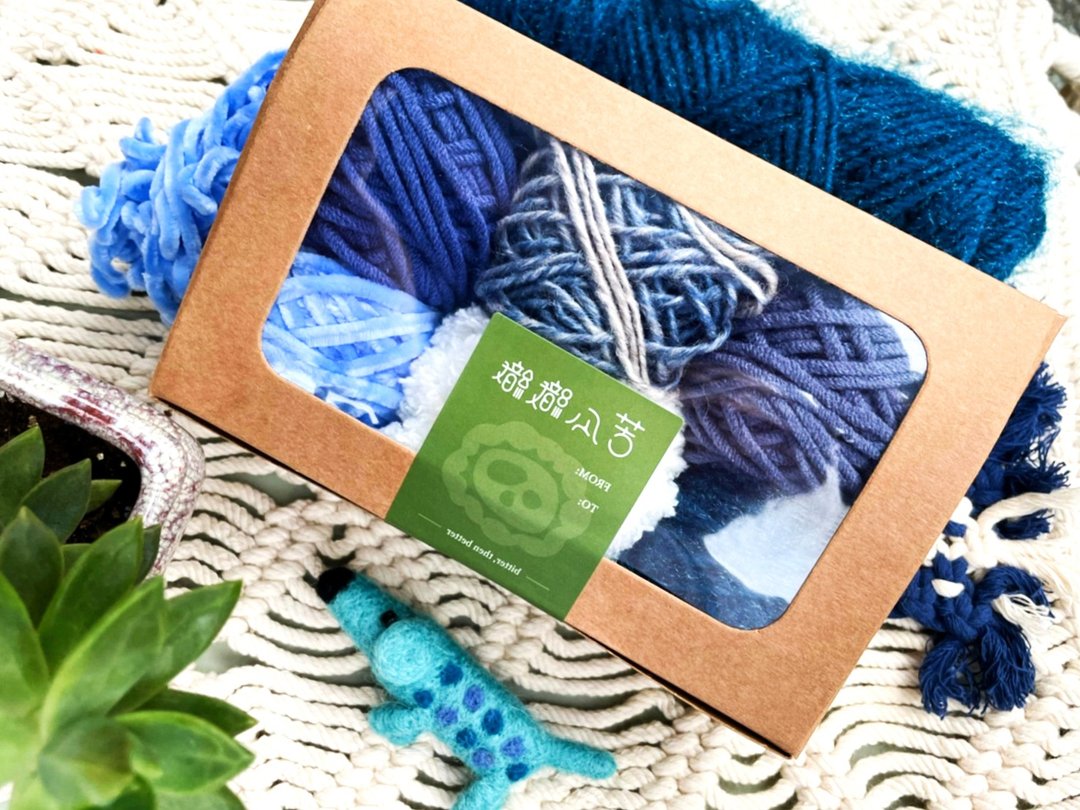 牛仔蓝天  DIY材料 多样材质 毛线6入组合礼盒 / 绒线 特殊混线 - 编织/刺绣/羊毛毡/裁缝 - 棉 多色