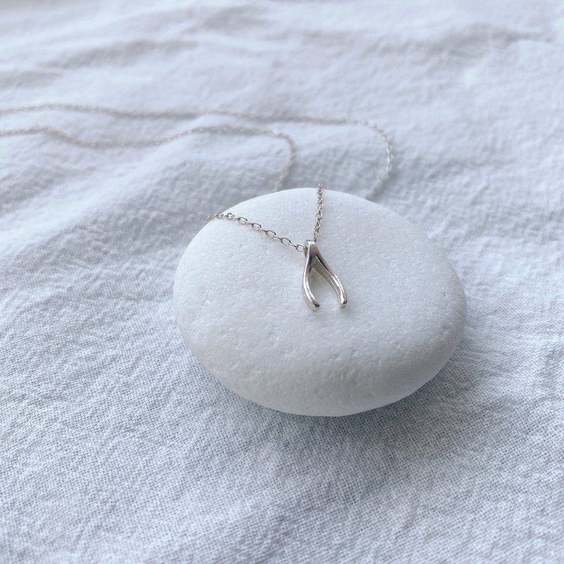 许愿骨 纯银项链 - 项链 - 纯银 银色