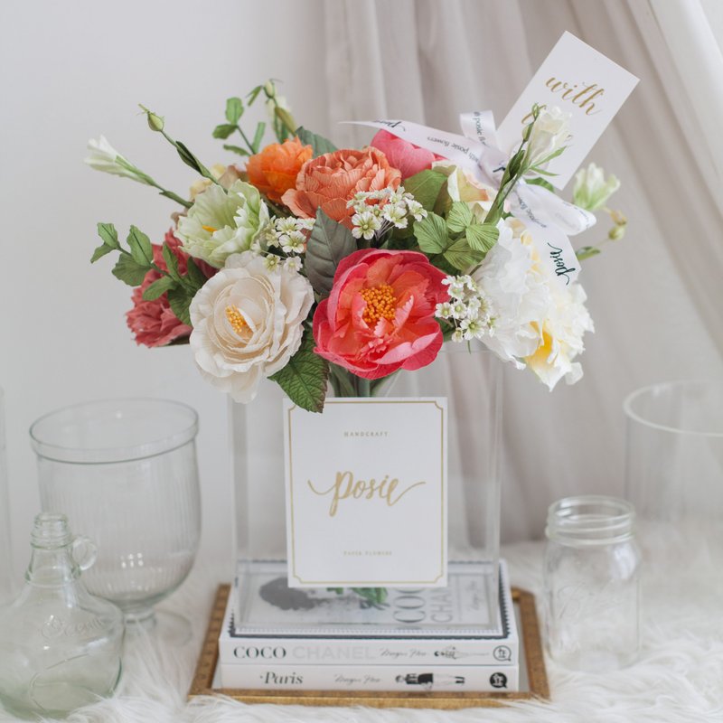 BURNT ORANGE | XL Paris Vase Flower for Decoration - 摆饰 - 纸 橘色
