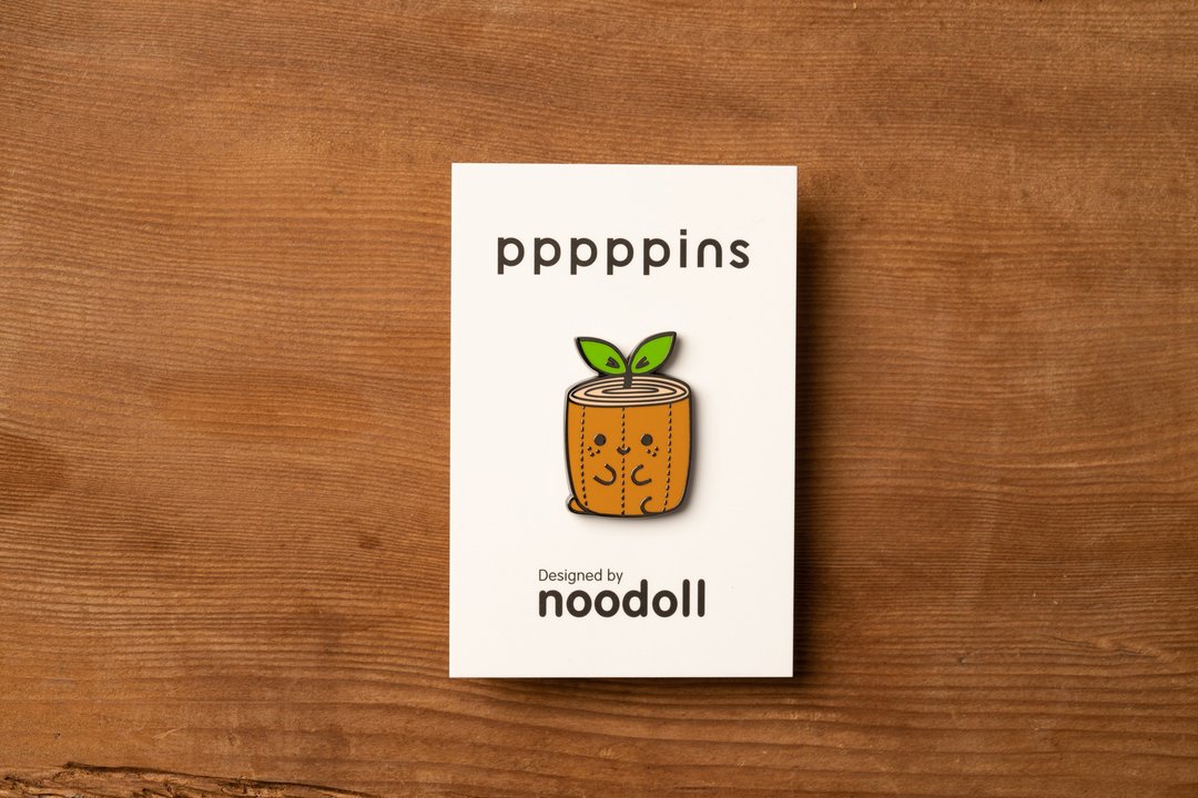 小树 Noodoll 珐琅别针 - 胸针 - 其他金属 咖啡色