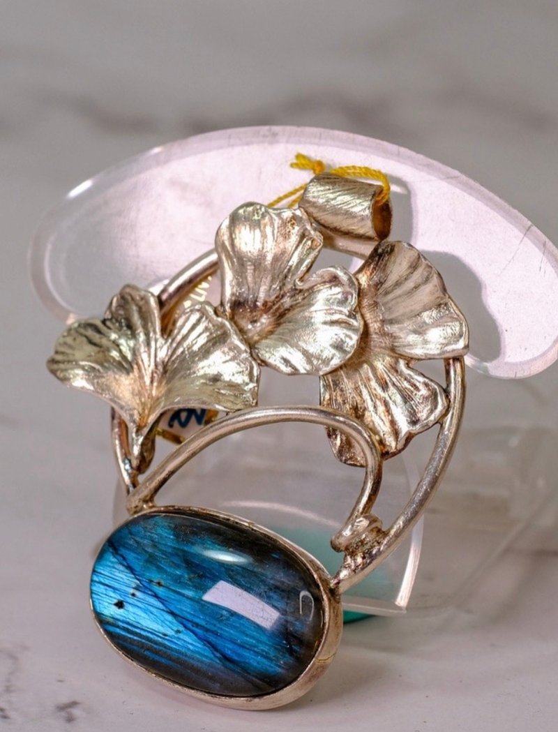 TBF 天然 全蓝光 拉长石 纯银 项链 坠饰 项坠 925 美精工 灰月光 - 项链 - 水晶 