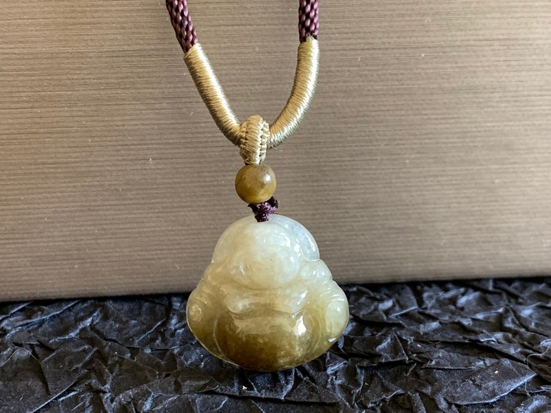 快速出货 天然A货缅甸玉 弥勒佛项链 招财 保平安 开运 - 项链 - 玉石 多色