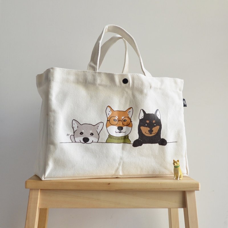 三柴经典帆布包 超厚16oz 帆布袋 - 手提包/手提袋 - 棉．麻 白色