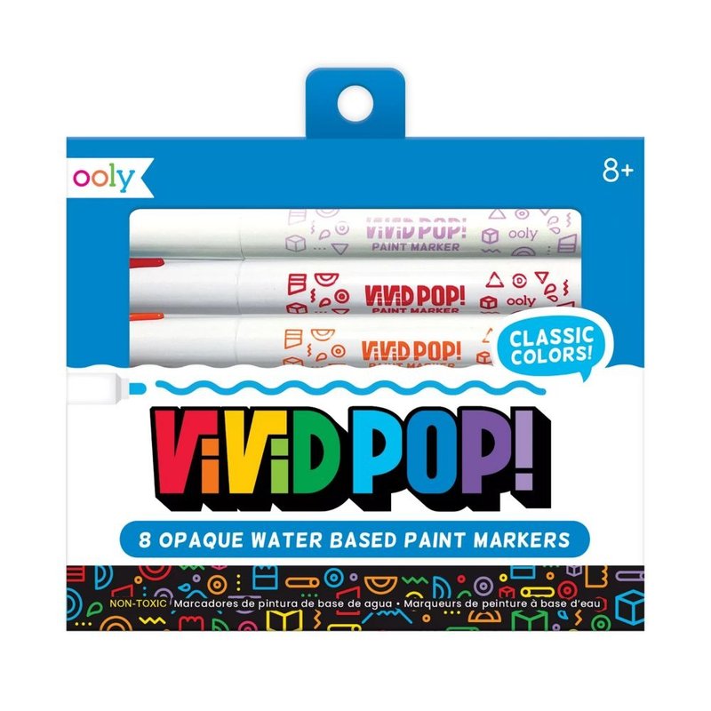 【美国OOLY】Vivid Pop! 水性压克力颜料彩绘笔 (8色) - 插画/绘画/写字 - 塑料 多色