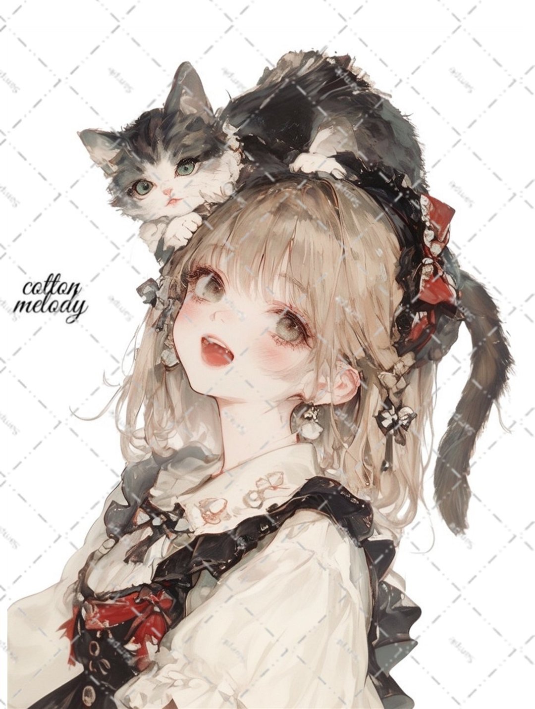 original sticker no.6370 人物贴纸 原创贴纸 人物贴纸 女孩贴纸 原创人物贴纸 - 贴纸 - 纸 