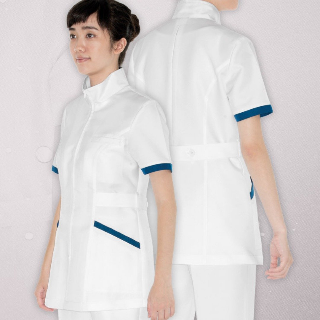 多色拉链纳米抗菌护士护理员短袖上衣医美诊所制服NW6207 - 女装上衣 - 聚酯纤维 多色