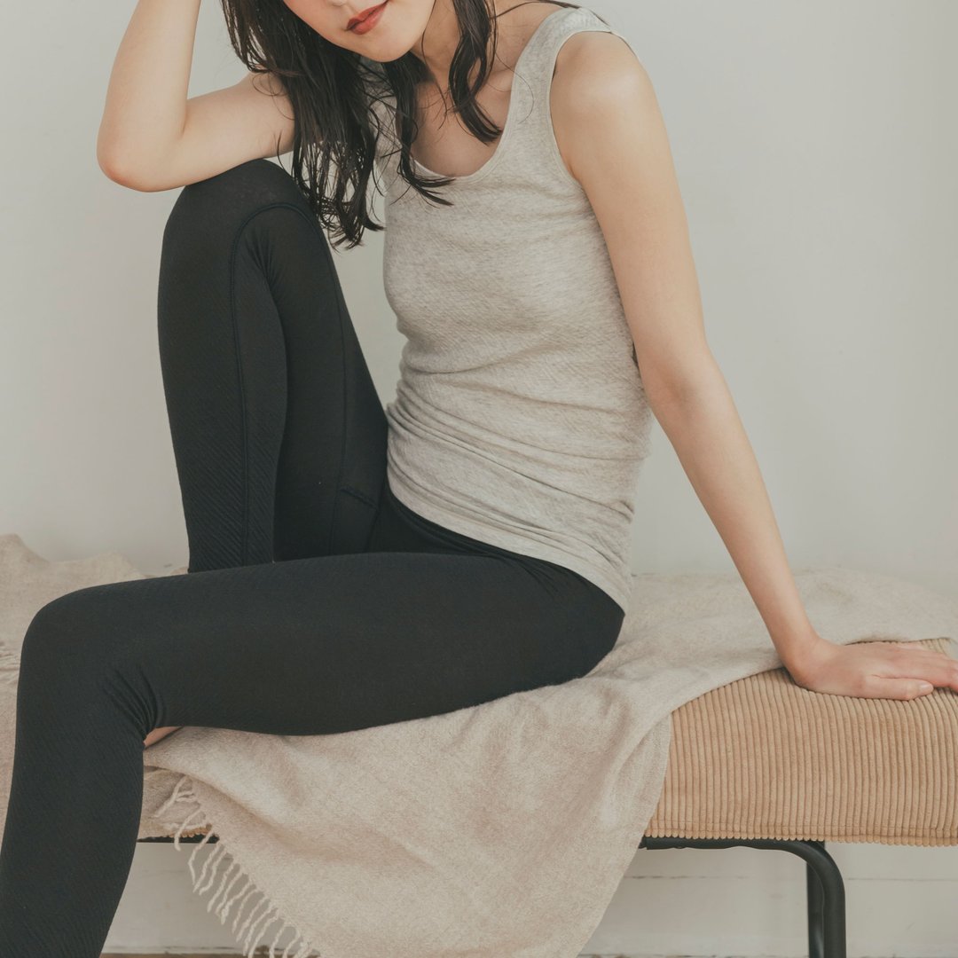 日本制造 100% 纯棉 细肩带背心 灰色 附衬垫 棉 弹性 亲肤 机能服饰 睡眠内衣 瑜珈 健身 夏日居家穿搭 - 女士内衣裤 - 棉 灰色