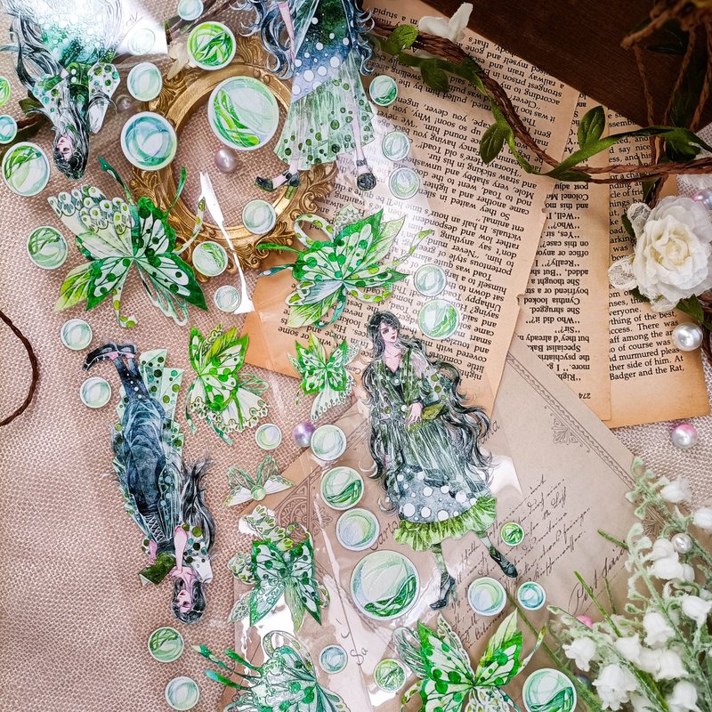 GL1303 _晶透氧氣綠/裝飾膠帶 - 纸胶带 - 塑料 多色