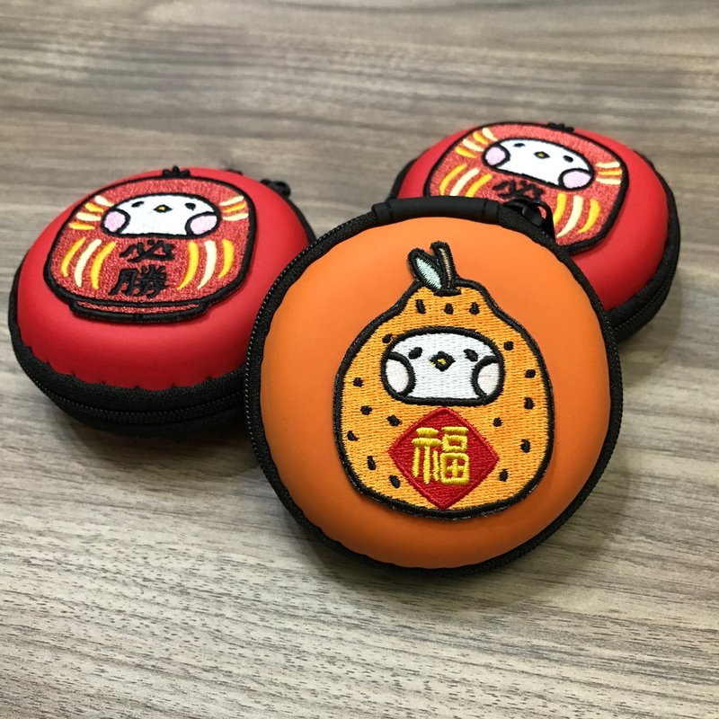 招财福橘 必胜达摩 圆型多功能3C收纳盒 - 收纳用品 - 其他材质 红色