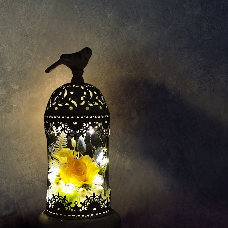 永生花烛台摆设 - 复兴时代 (嫩黄)(小) - 干燥花/捧花 - 植物．花 黄色