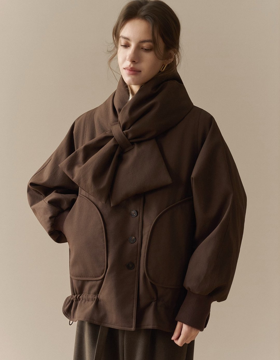 中空纱 / 围巾短款鹅绒羽绒服 / 95白鹅绒 - 女装休闲/机能外套 - 其他材质 