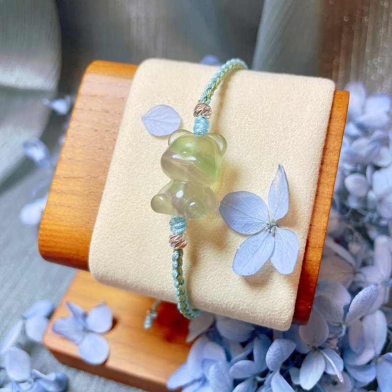 紫绿萤石熊宝宝编绳细手链 - 手链/手环 - 水晶 绿色