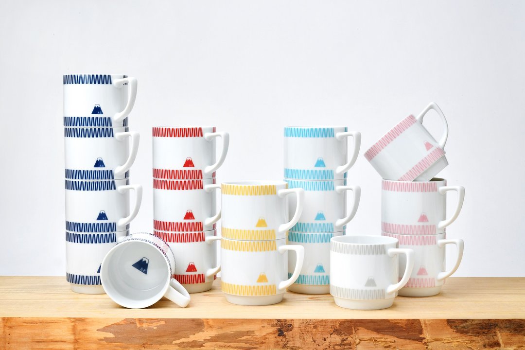 Mt.FUJI motif Mug  Red - 咖啡杯/马克杯 - 陶 红色