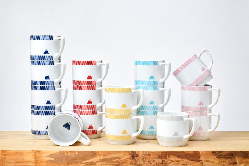 Mt.FUJI motif Mug  Red - 咖啡杯/马克杯 - 陶 红色