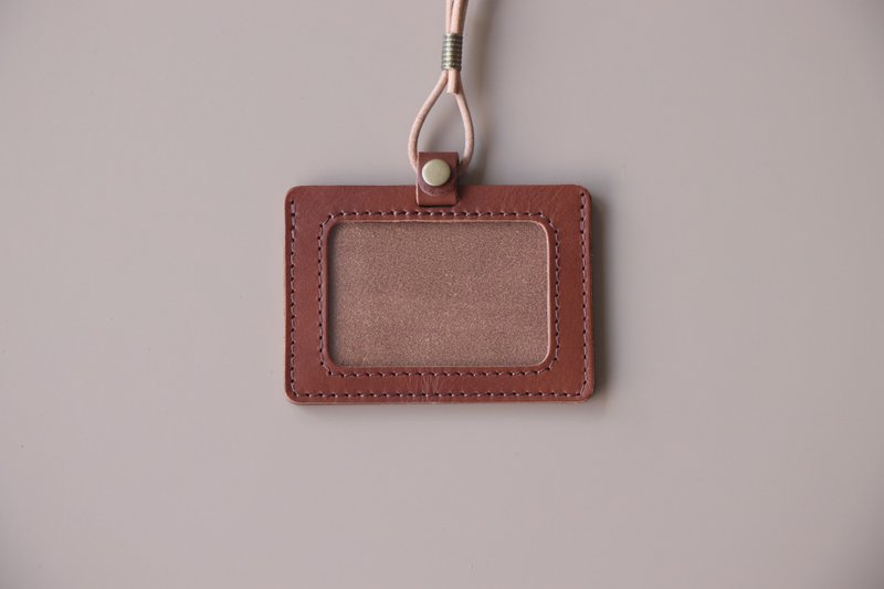 【已完售断货】核桃棕横式|双层植鞣革识别证套|GOGO - 证件套/卡套 - 真皮 咖啡色