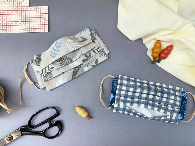 日常口罩 / 纯棉+二重纱 / 压鼻条 / 多用途 - 口罩 - 棉．麻 多色