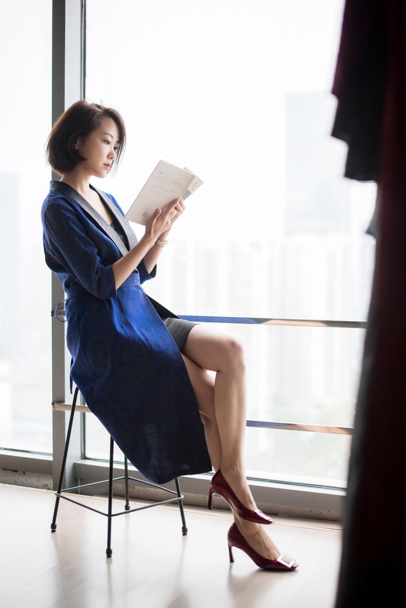 【品祥云纱】秋季新款香云纱风衣 蓝山 - 女装西装外套/风衣 - 丝．绢 蓝色