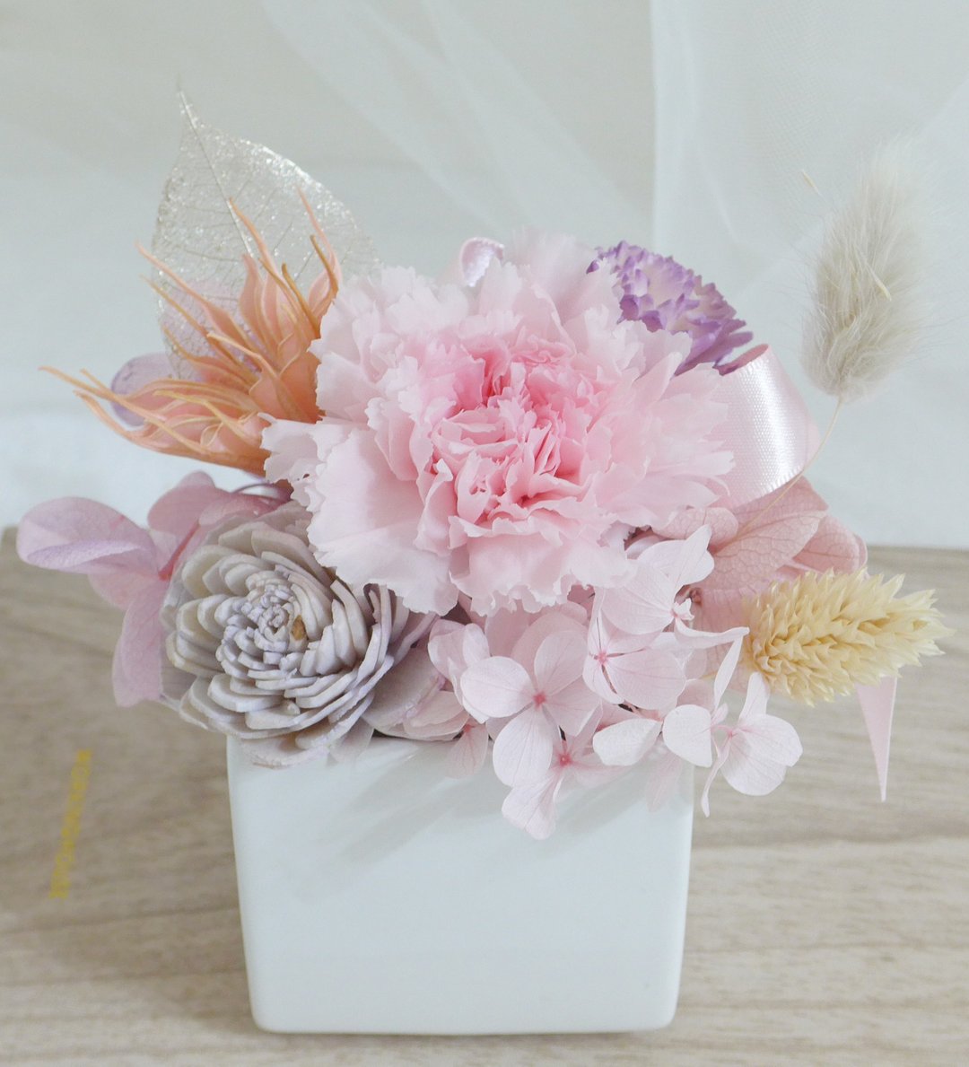 永生康乃馨盆花 结婚捧花永生干燥花情人节毕业花束生日礼物七夕 - 干燥花/捧花 - 植物．花 粉红色