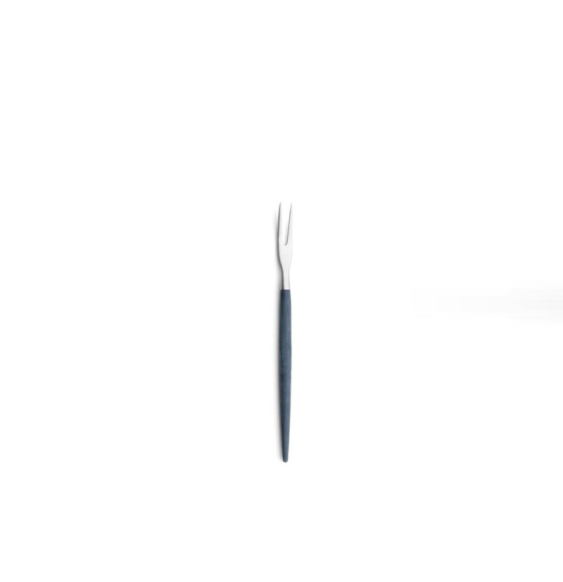 葡萄牙 Cutipol  GOA  蓝柄银 12cm 迷你水果叉四件组 - 餐刀/叉/匙组合 - 不锈钢 蓝色