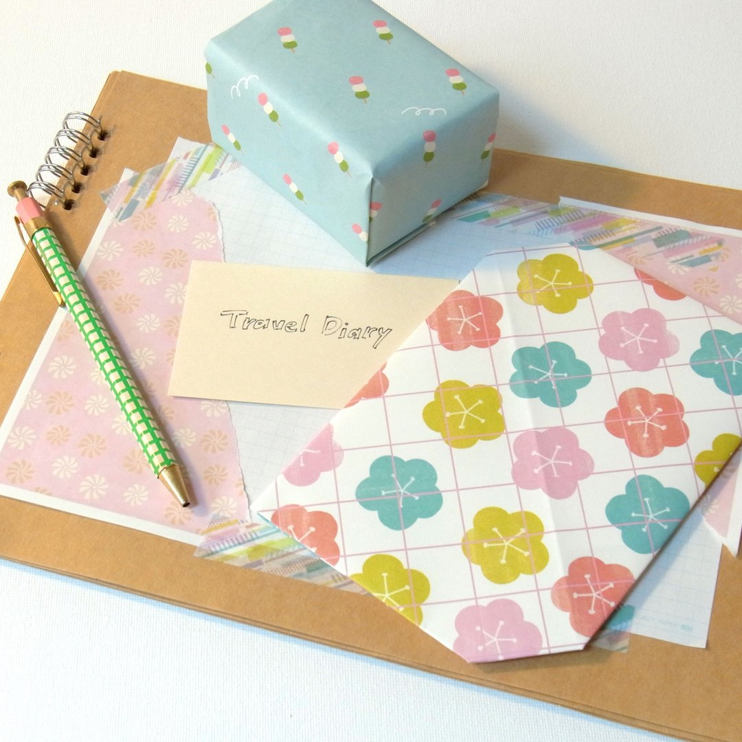 Printable patterned paper with original illustrations for wrapping, letterheads, - 其他数码商品 - 其他材质 