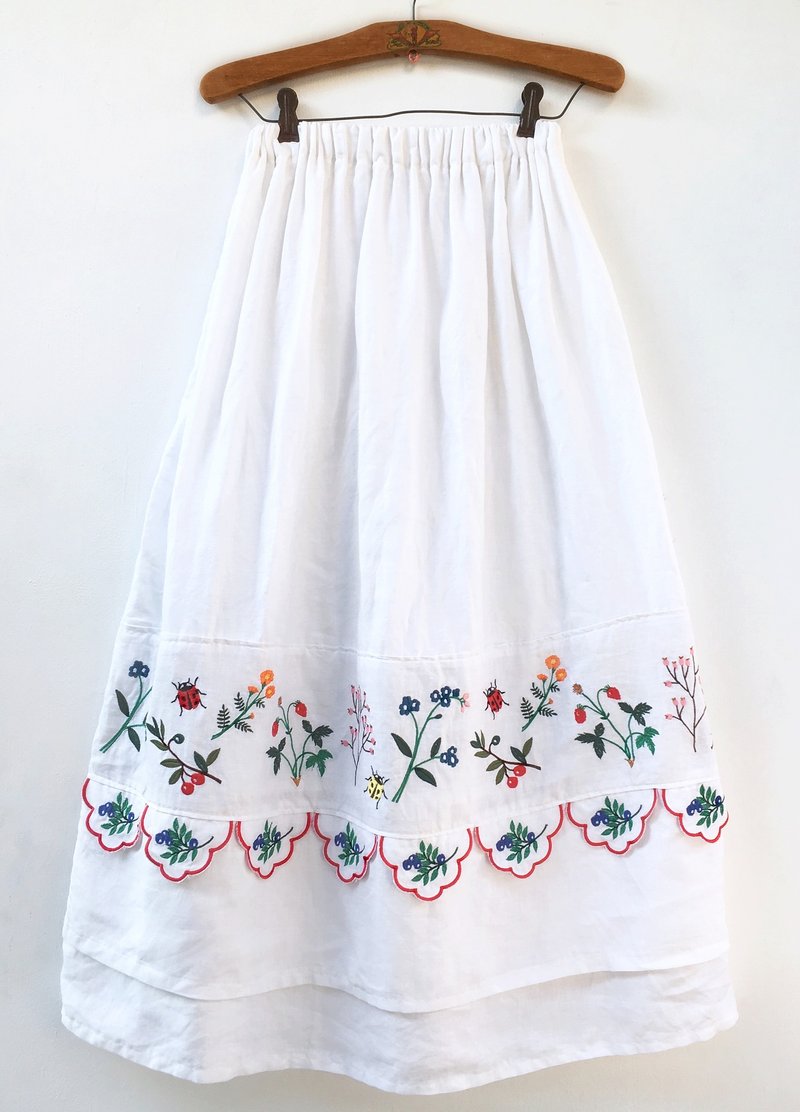 Botanica Embroidered Maxi Skirt - 裙子 - 棉．麻 