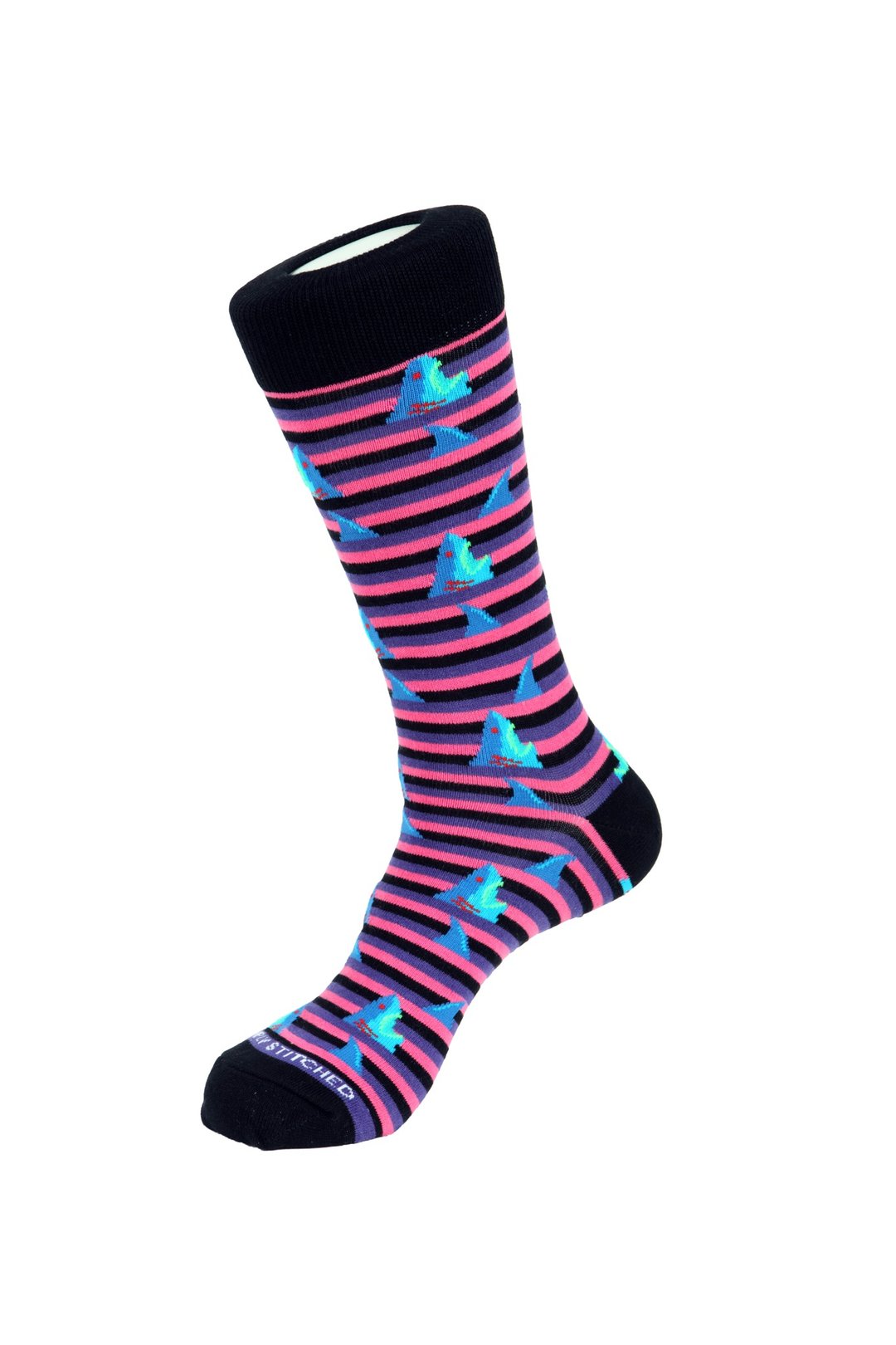 Shark Socks 鲨鱼图案袜子 by Unsimply Stitched - 袜子 - 棉 红色
