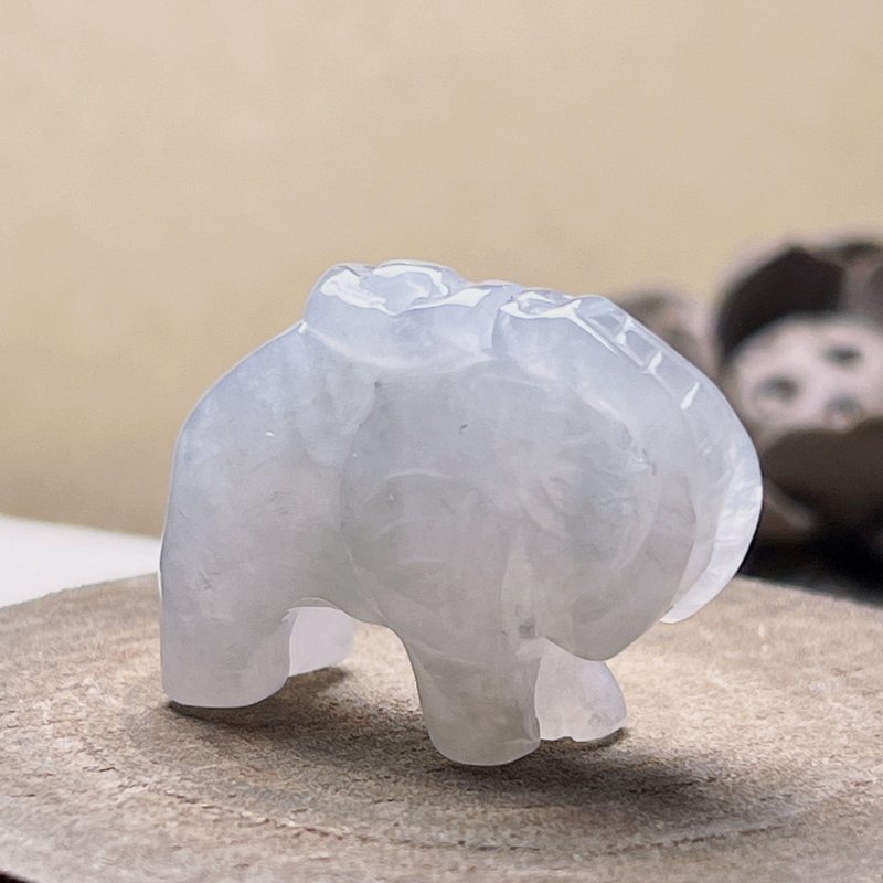 冰种翡翠大象 | 天然A货翡翠 | 送礼 - 金工/饰品 - 玉石 透明