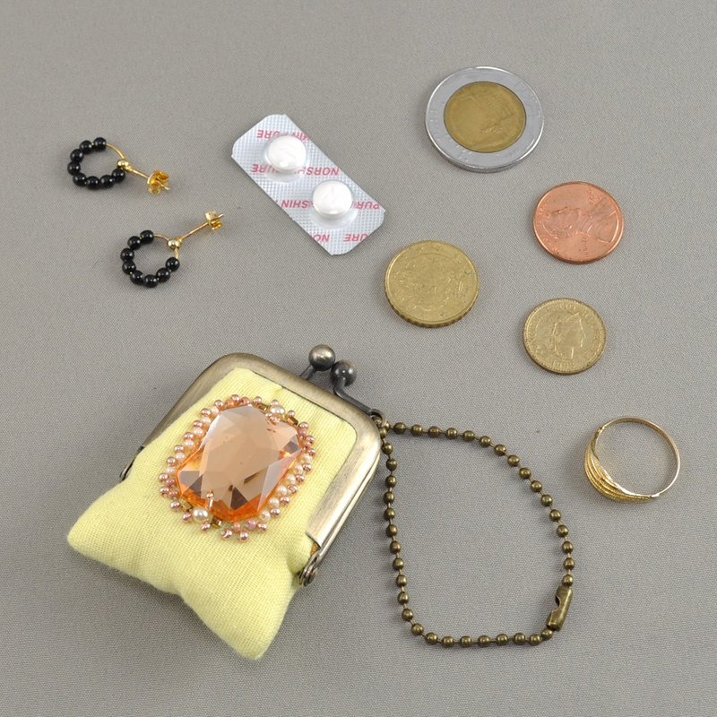 Small little bijou gamaguchi 3 - 化妆包/杂物包 - 塑料 黄色