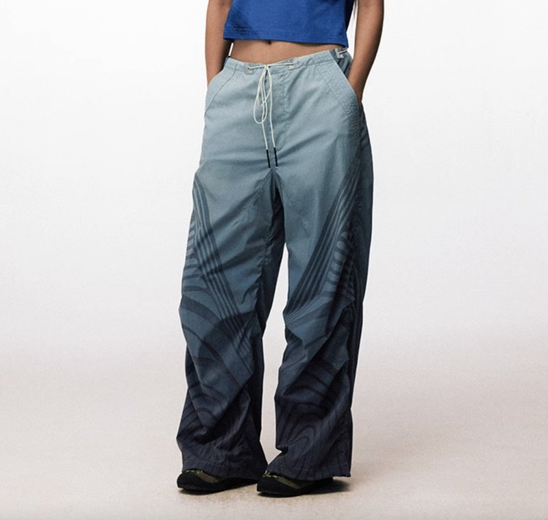 山海漫行 褶皱伞兵裤 - 女装长裤 - 其他材质 蓝色