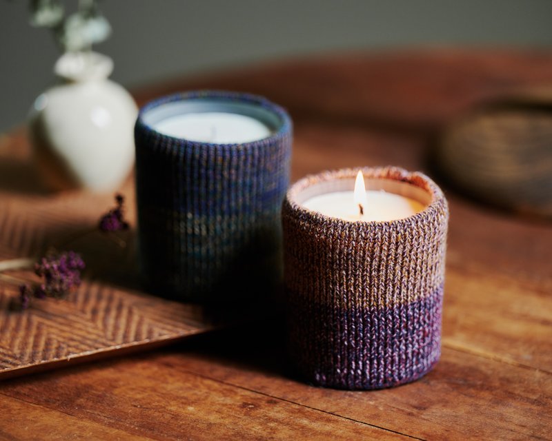 冬日印象织品香氛蜡烛 - 莫内睡莲 / 梵谷鸢尾花 - 蜡烛/烛台 - 蜡 蓝色