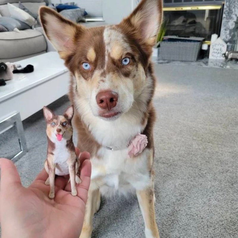 纯手工定制3D宠物艺术娃娃 订制狗狗猫咪毛小孩似颜绘肖像画公仔 - 玩偶/公仔 - 粘土 多色