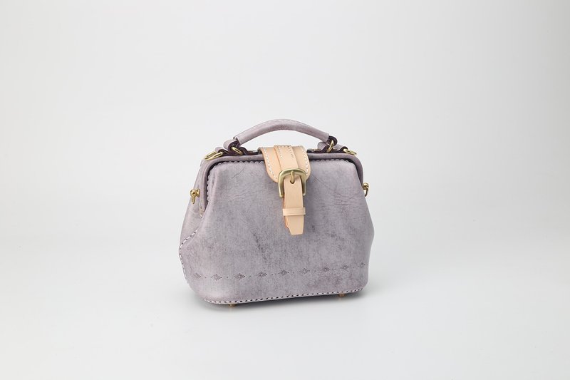 【客订版】中号口金包医生包-磁扣版 - 公文包/医生包 - 真皮 紫色