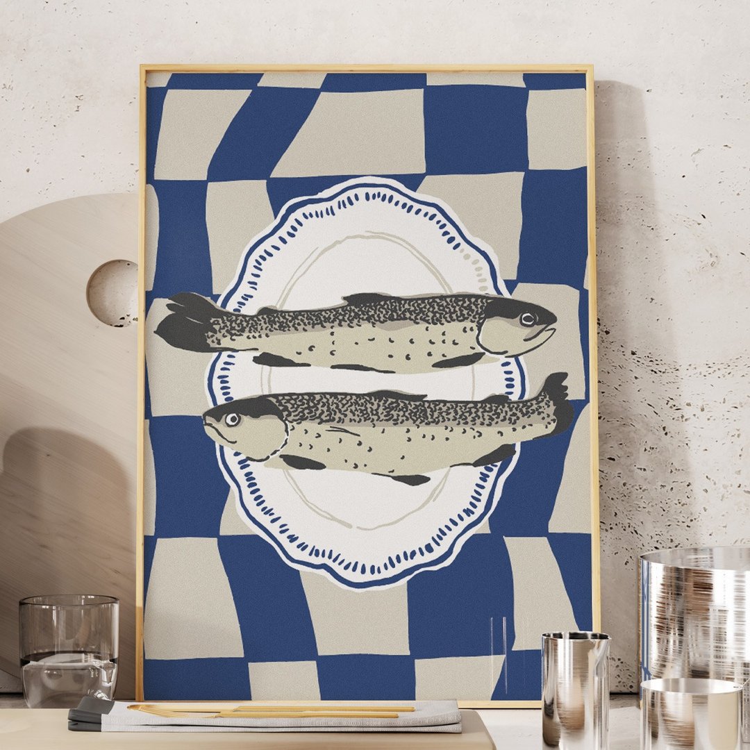 Seafood Party No.1 - 鲜鱼挂画海报 居家布置 餐厅挂画 - 电子手绘真人画像/绘画/插画 - 其他材质 