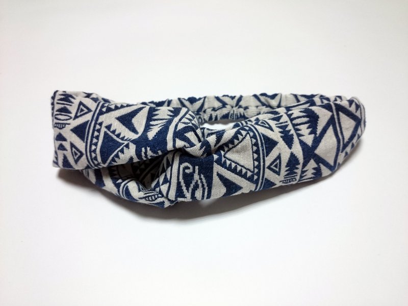 民族风图腾交叉松紧款发带 hairband *SK* - 发带/发箍 - 棉．麻 