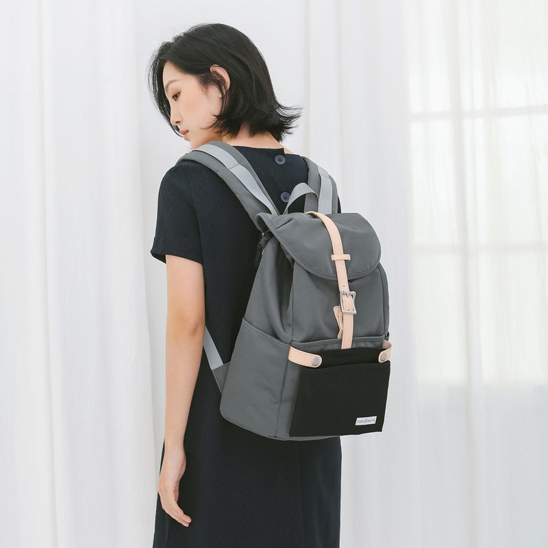 DUDE BESTIE 女生 背包 小包 防泼水 旅行包 两用 Havana - 灰色 - 后背包/双肩包 - 防水材质 灰色