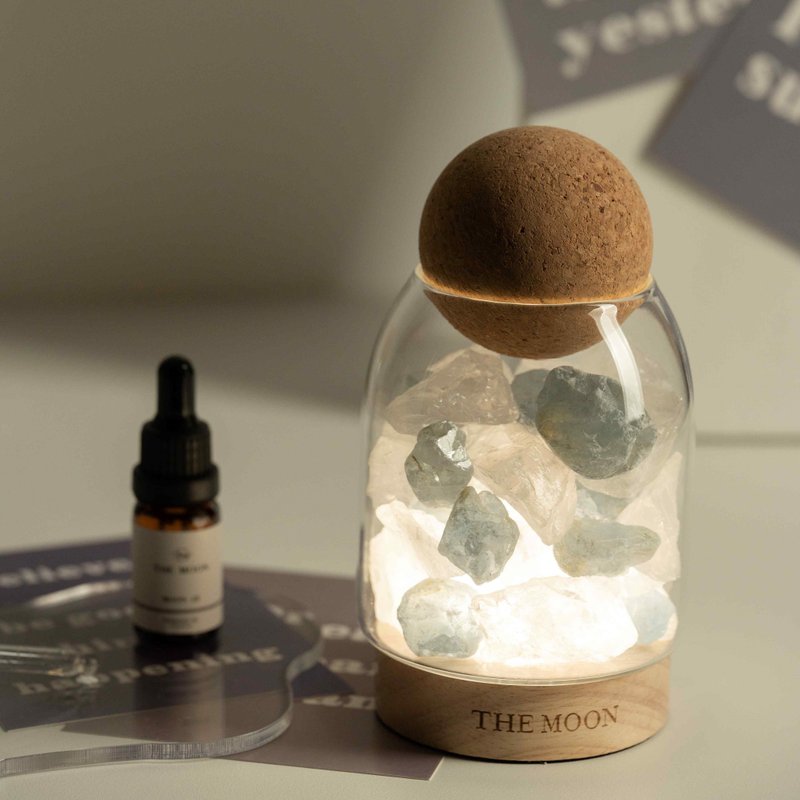 THE MOON 白水晶X蓝水晶 // 双色水晶扩香灯 - 香薰/精油/线香 - 水晶 蓝色