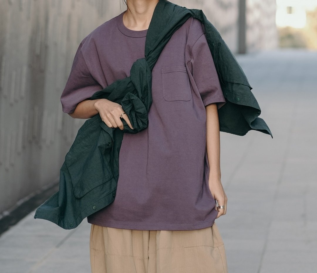 果冻多多中磅口袋TEE - 5色 - 果冻紫 - 男装上衣/T 恤 - 棉．麻 紫色