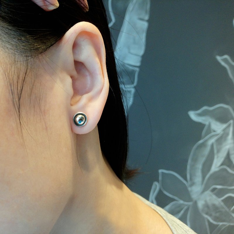 dew earring_露水耳环 | mittag 925银 限量 设计师手作 - 耳环/耳夹 - 银 银色