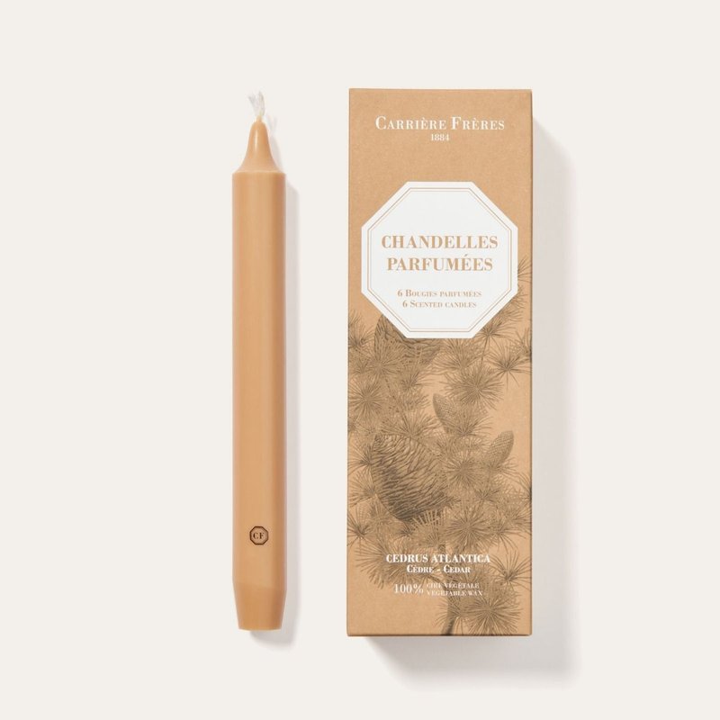 Carrière Frères 雪松香氛细蜡烛 - 蜡烛/烛台 - 蜡 卡其色
